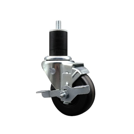 Service Caster 3.5'' SS Phenolic Swivel 1-3/4'' Expanding Stem Caster with Brake SCC-SSEX20S3514-PHS-TLB-134